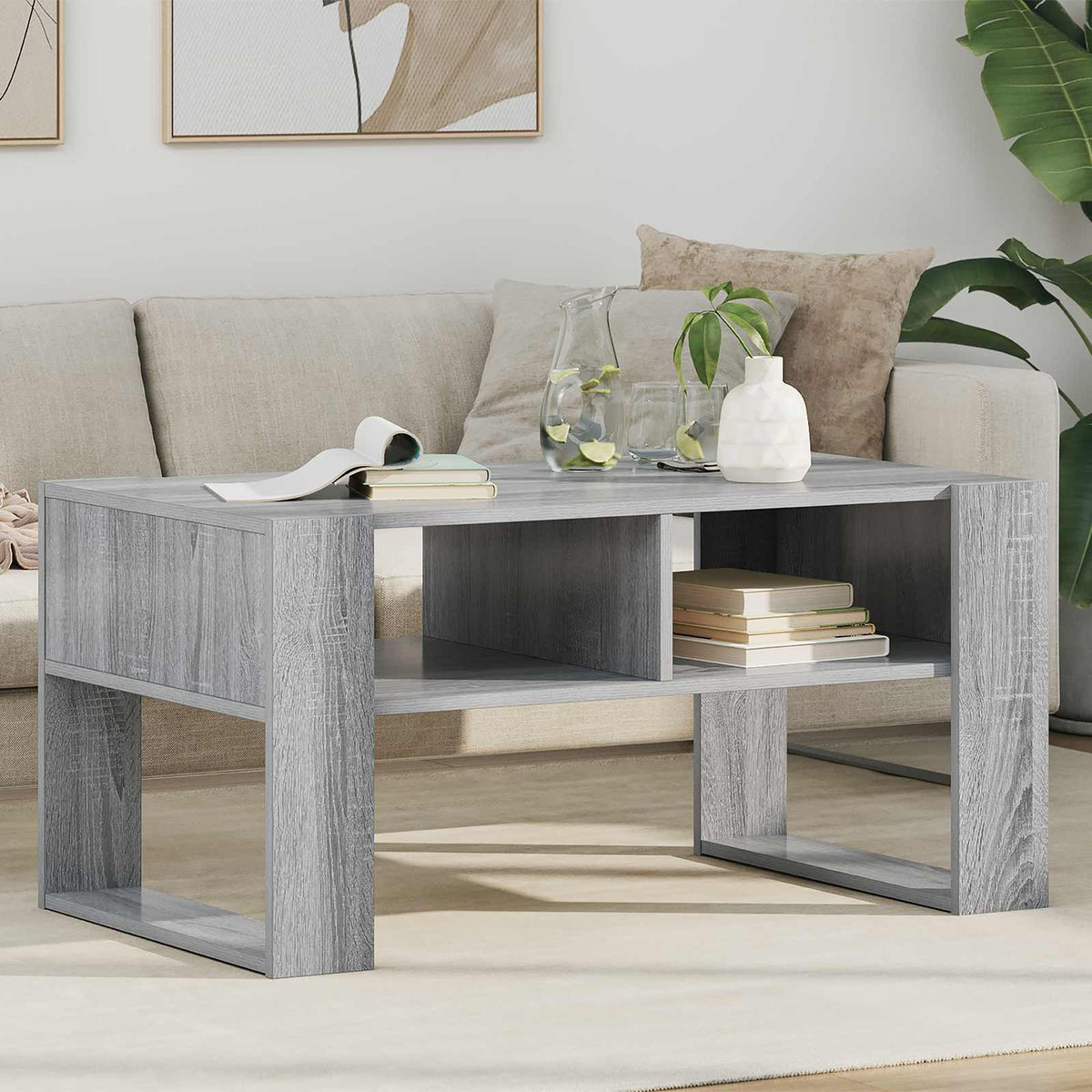 Couchtisch Sonoma-Grau 92 x 53 x 45 cm Holzwerkstoff