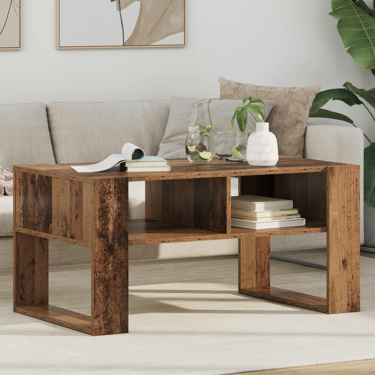 Couchtisch Altholz 92 x 53 x 45 cm Holzwerkstoff