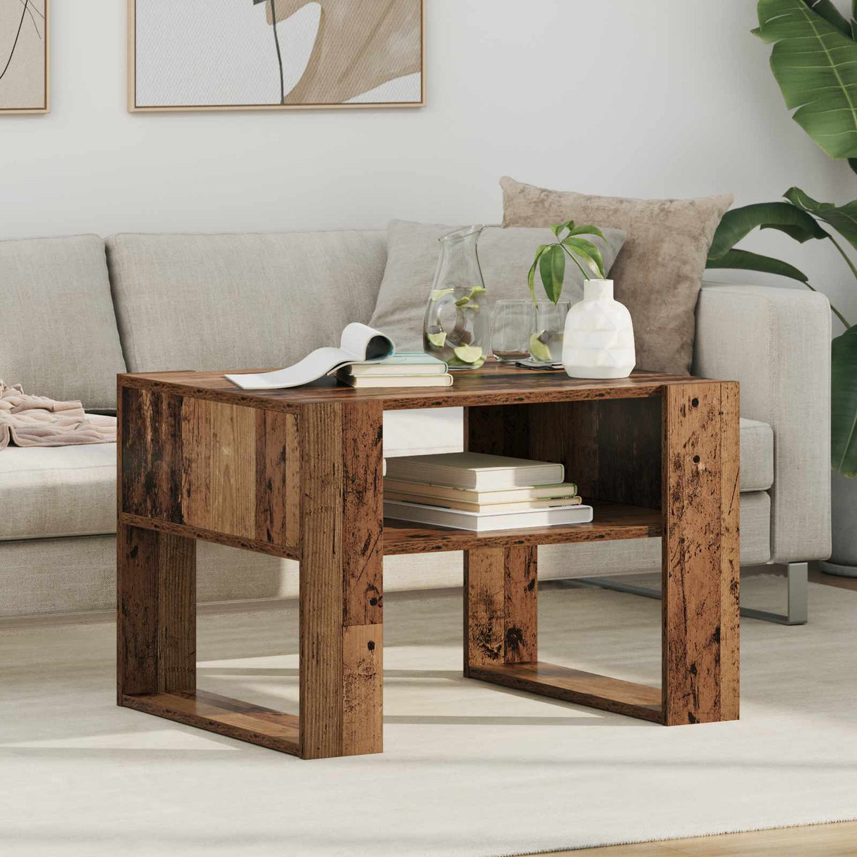 Couchtisch Altholz 66 x 53 x 45 cm Holzwerkstoff
