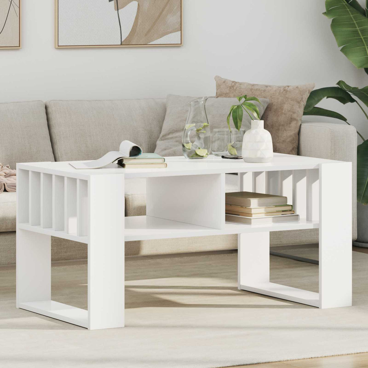 Couchtisch Weiß 92 x 49,5 x 45 cm Holzwerkstoff