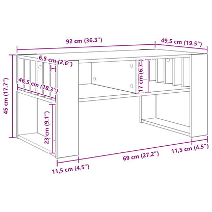Couchtisch Weiß 92 x 49,5 x 45 cm Holzwerkstoff