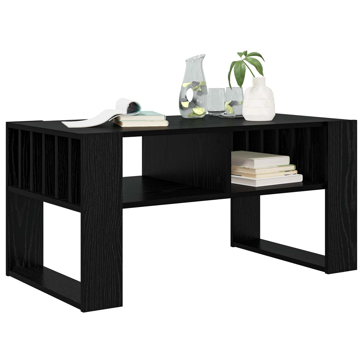 Couchtisch Schwarz Eichen-Optik 92 x 49,5 x 45 cm Holzwerkstoff