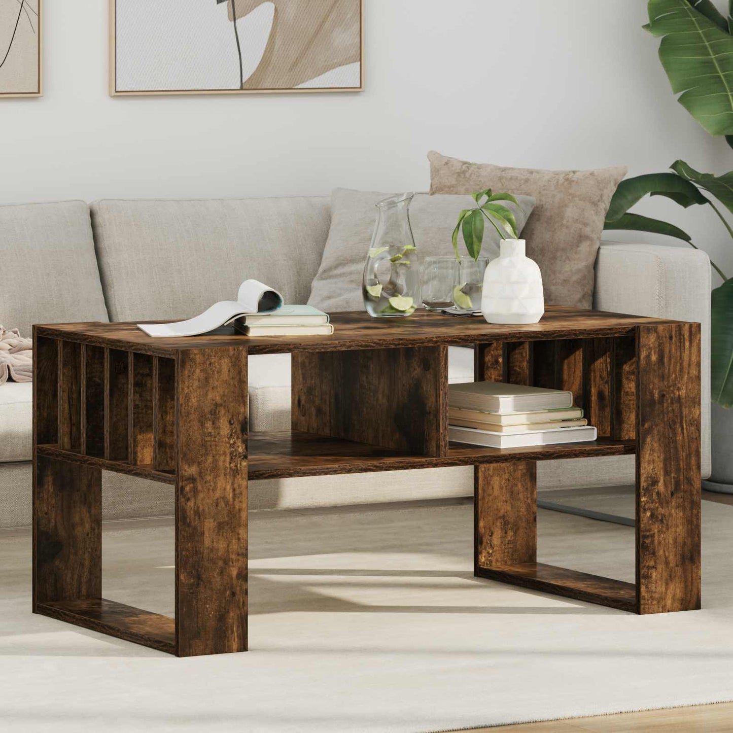 Couchtisch Geräucherte Eiche 92 x 49,5 x 45 cm Holzwerkstoff