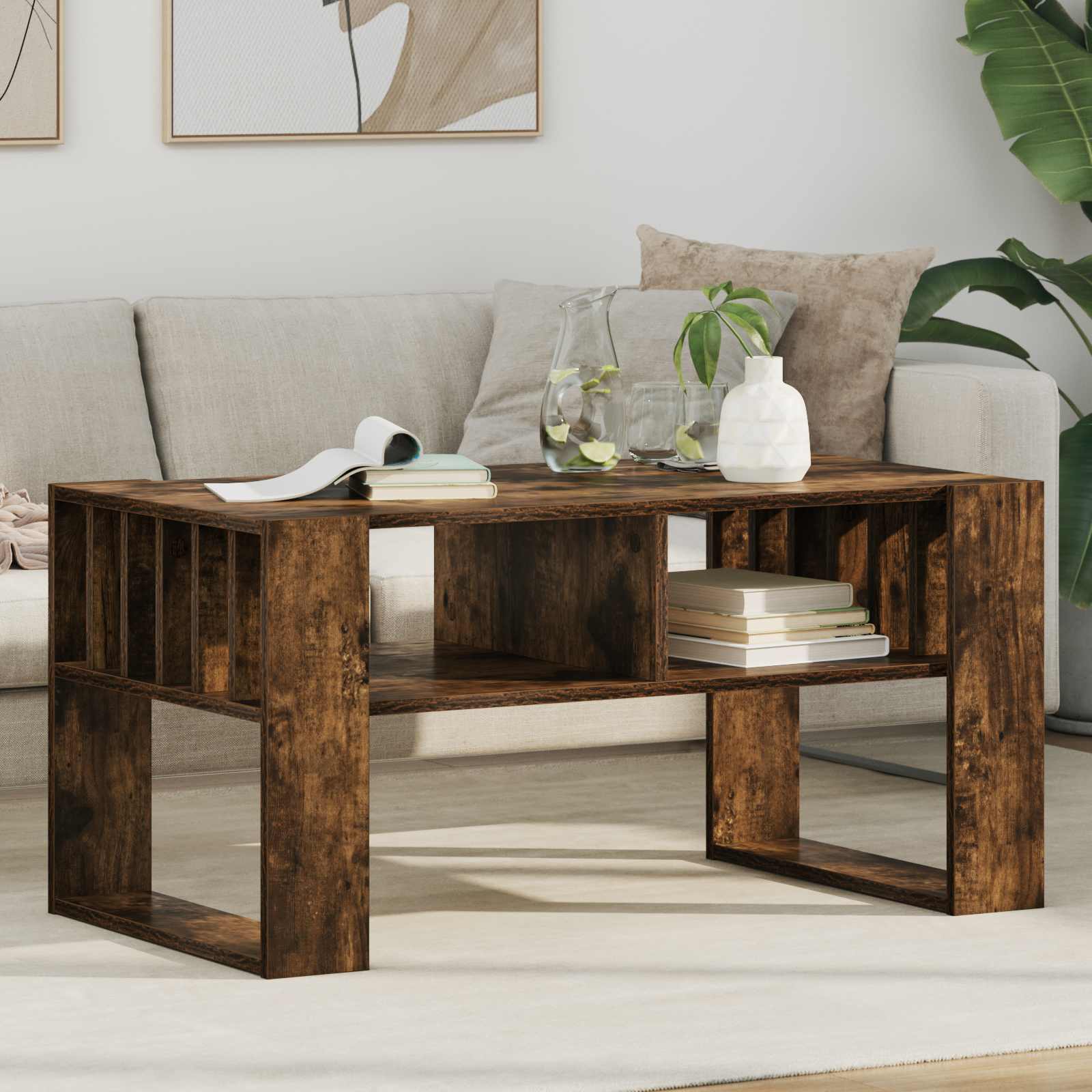 Couchtisch Geräucherte Eiche 92 x 49,5 x 45 cm Holzwerkstoff