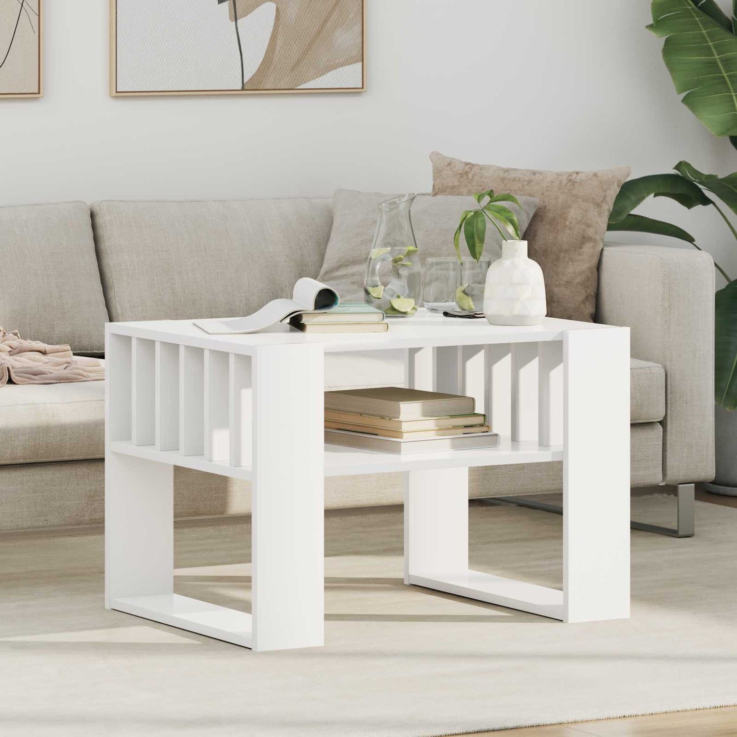 Couchtisch Weiß 66 x 49,5 x 45 cm Holzwerkstoff