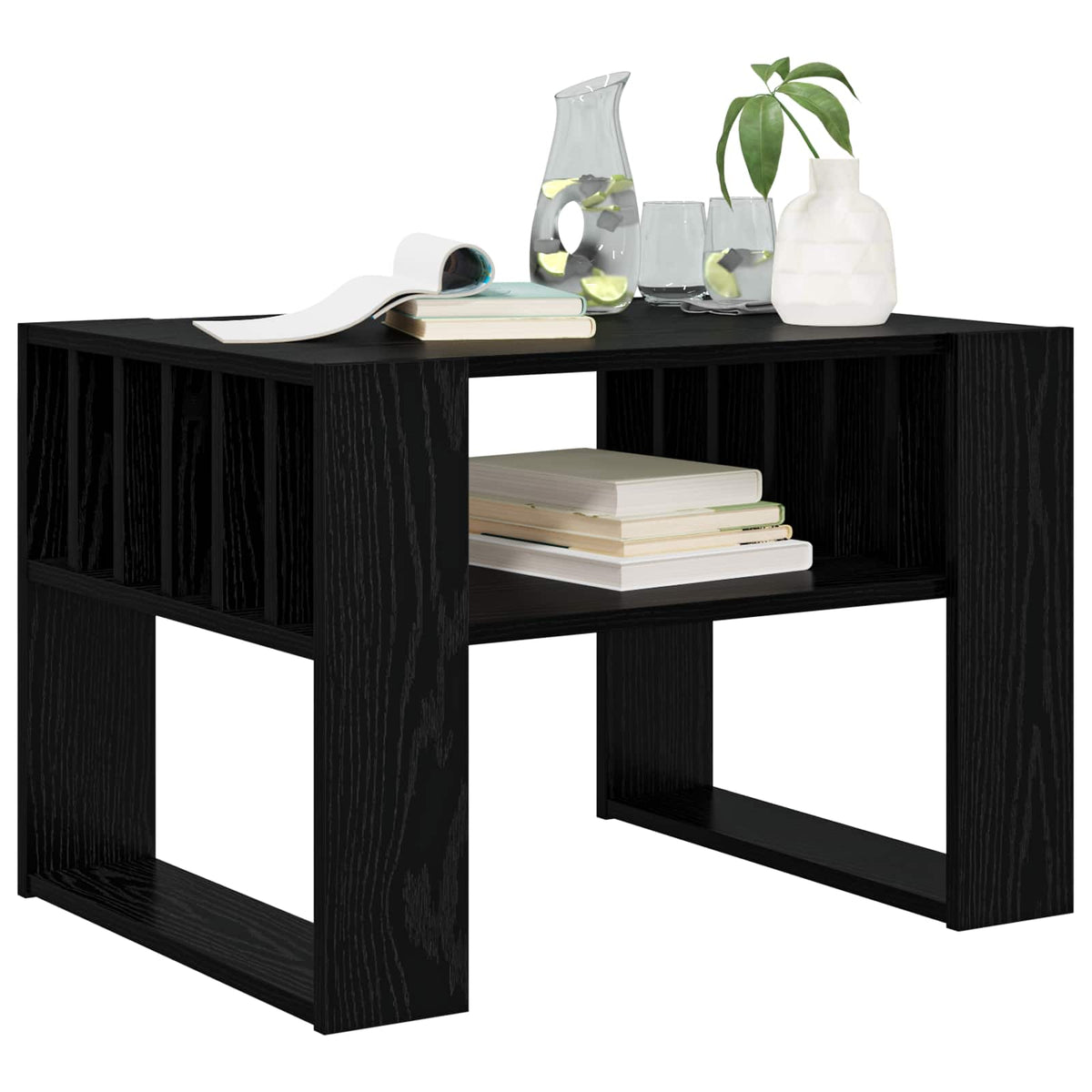 Couchtisch Schwarz Eichen-Optik 66 x 49,5 x 45 cm Holzwerkstoff