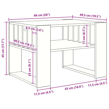 Couchtisch Beton Grau 66 x 49,5 x 45 cm Holzwerkstoff