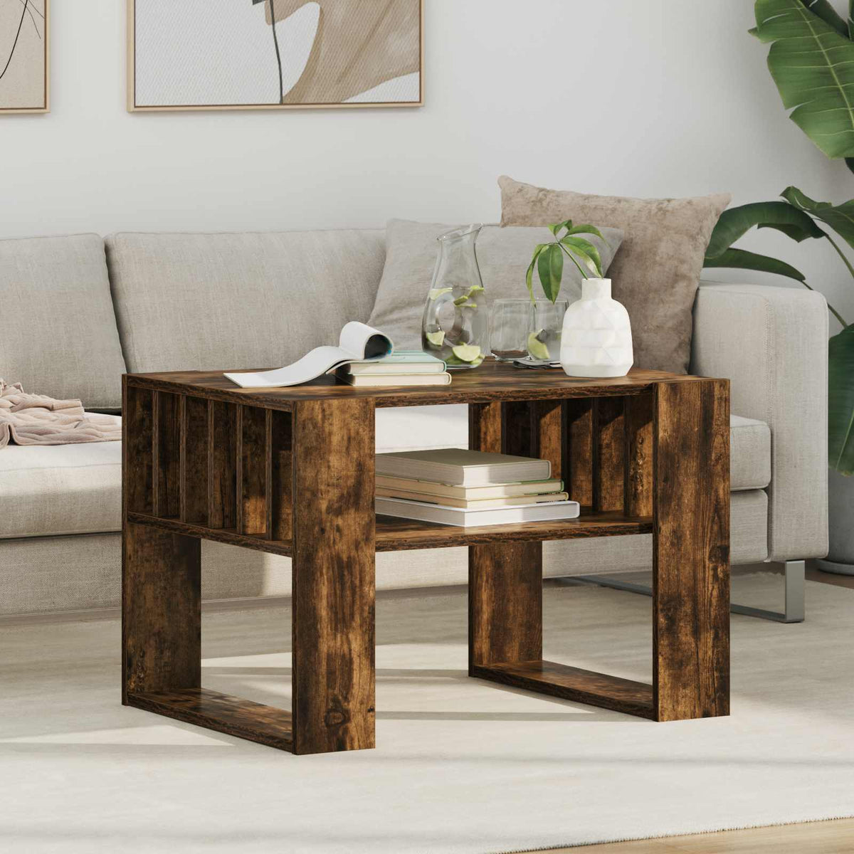 Couchtisch Räuchereiche 66 x 49,5 x 45 cm Holzwerkstoff