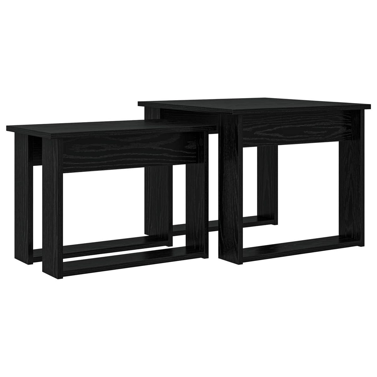 Kaffeetisch Set 2 stk. Schwarz Eichen-Optik 50 x 52 x 42 cm