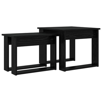 Kaffeetisch Set 2 stk. Schwarz Eichen-Optik 50 x 52 x 42 cm