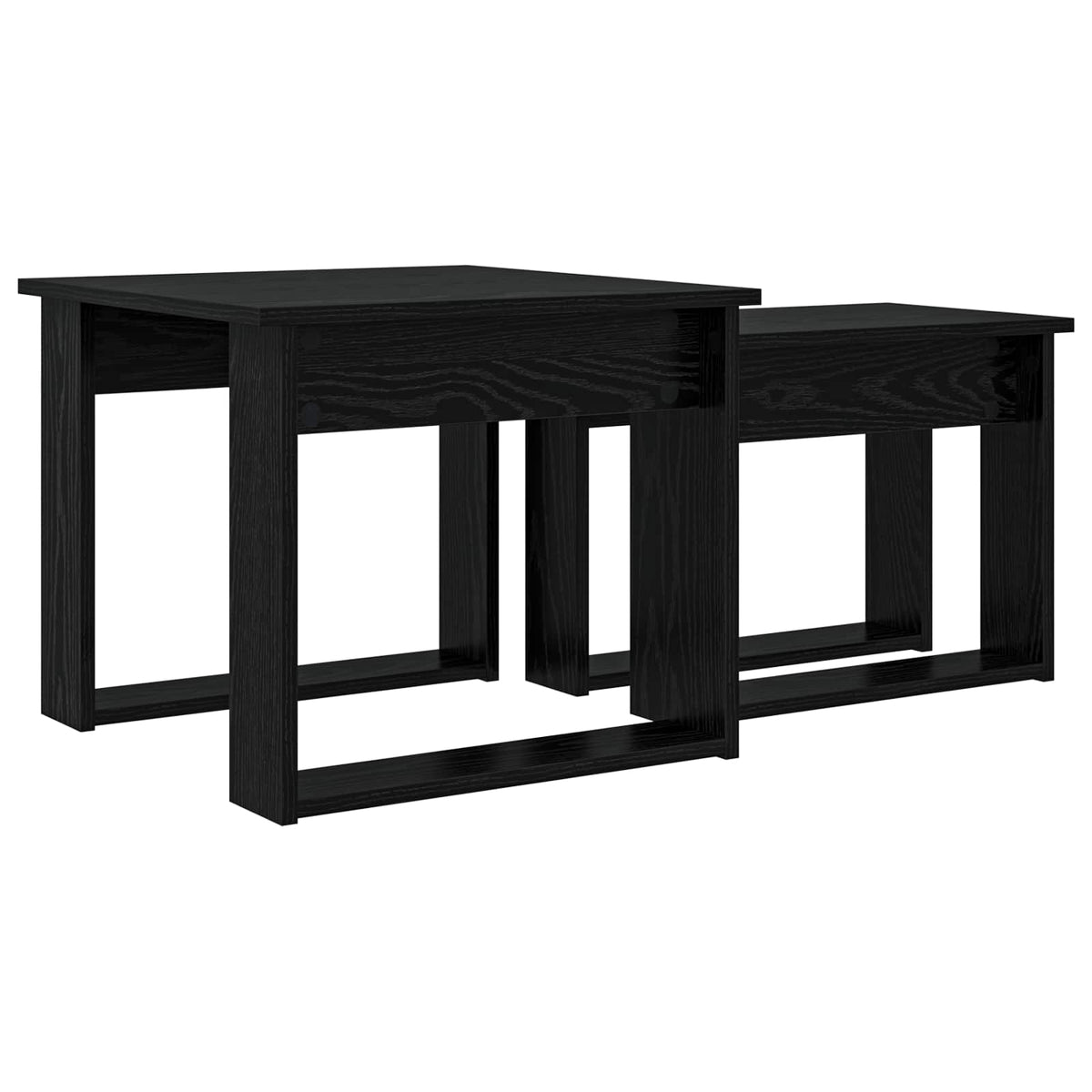 Kaffeetisch Set 2 stk. Schwarz Eichen-Optik 50 x 52 x 42 cm