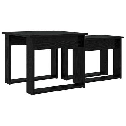Kaffeetisch Set 2 stk. Schwarz Eichen-Optik 50 x 52 x 42 cm