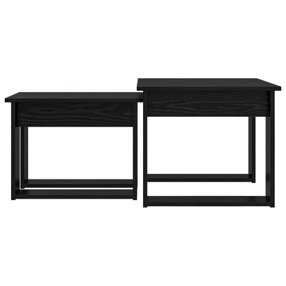 Kaffeetisch Set 2 stk. Schwarz Eichen-Optik 50 x 52 x 42 cm