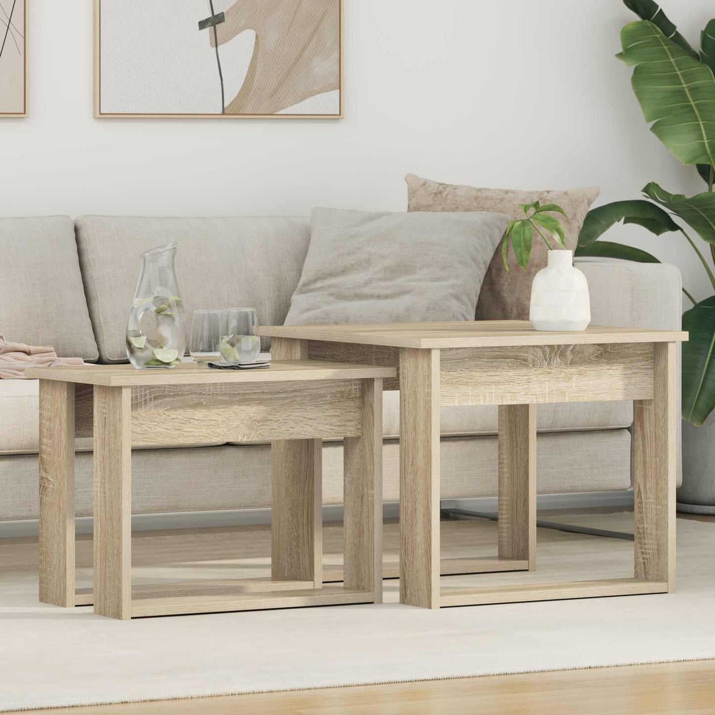 Kaffeetisch Set 2 stk. Sonoma-Eiche 50 x 52 x 42 cm