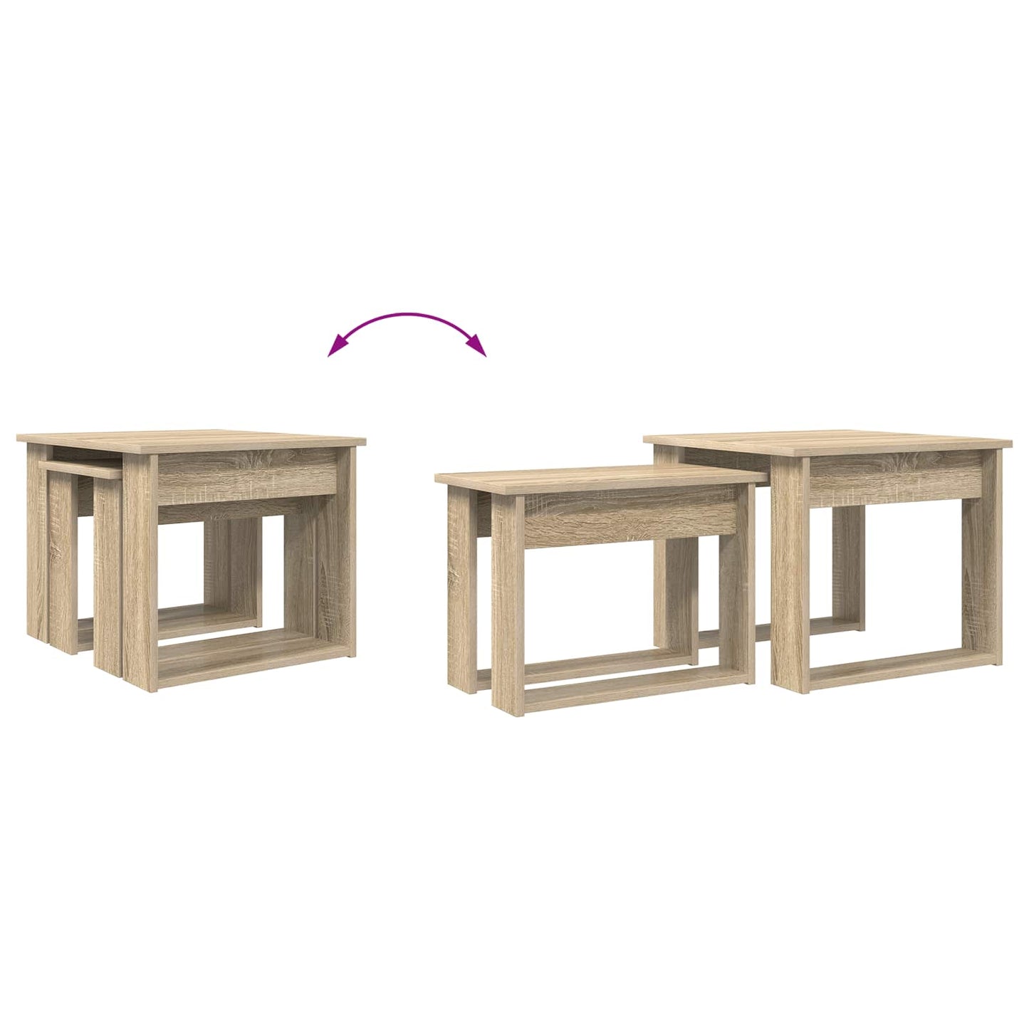 Kaffeetisch Set 2 stk. Sonoma-Eiche 50 x 52 x 42 cm