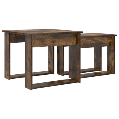 Kaffeetisch Set 2 stk. Räuchereiche 50 x 52 x 42 cm