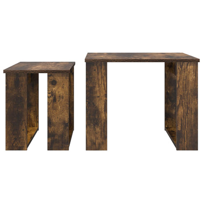 Kaffeetisch Set 2 stk. Räuchereiche 50 x 52 x 42 cm