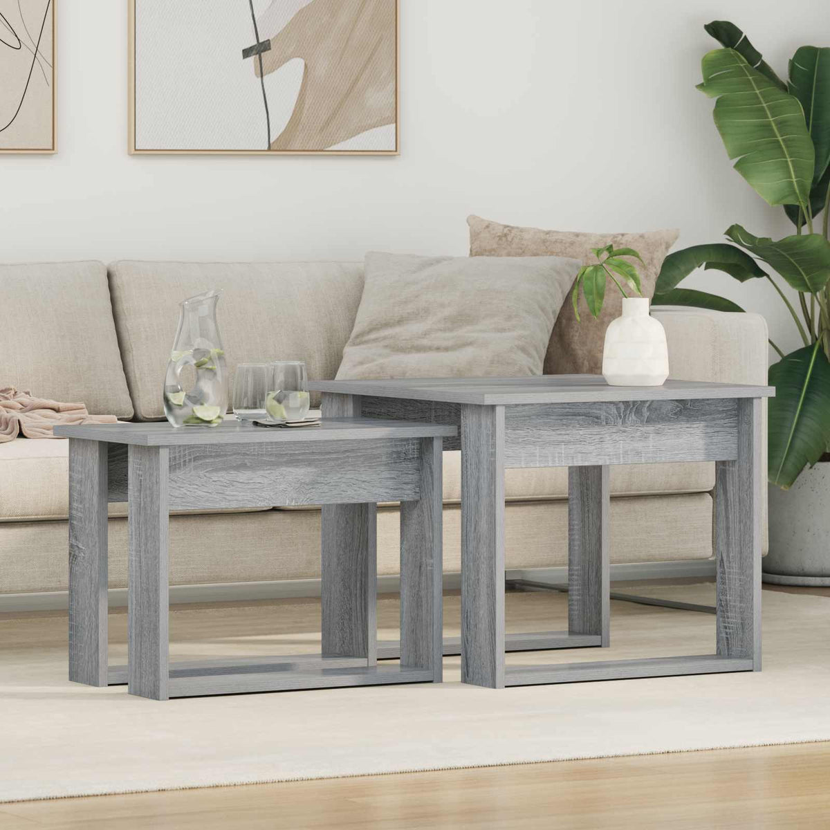 Kaffeetisch Set 2 stk. Graues Sonoma 50 x 52 x 42 cm