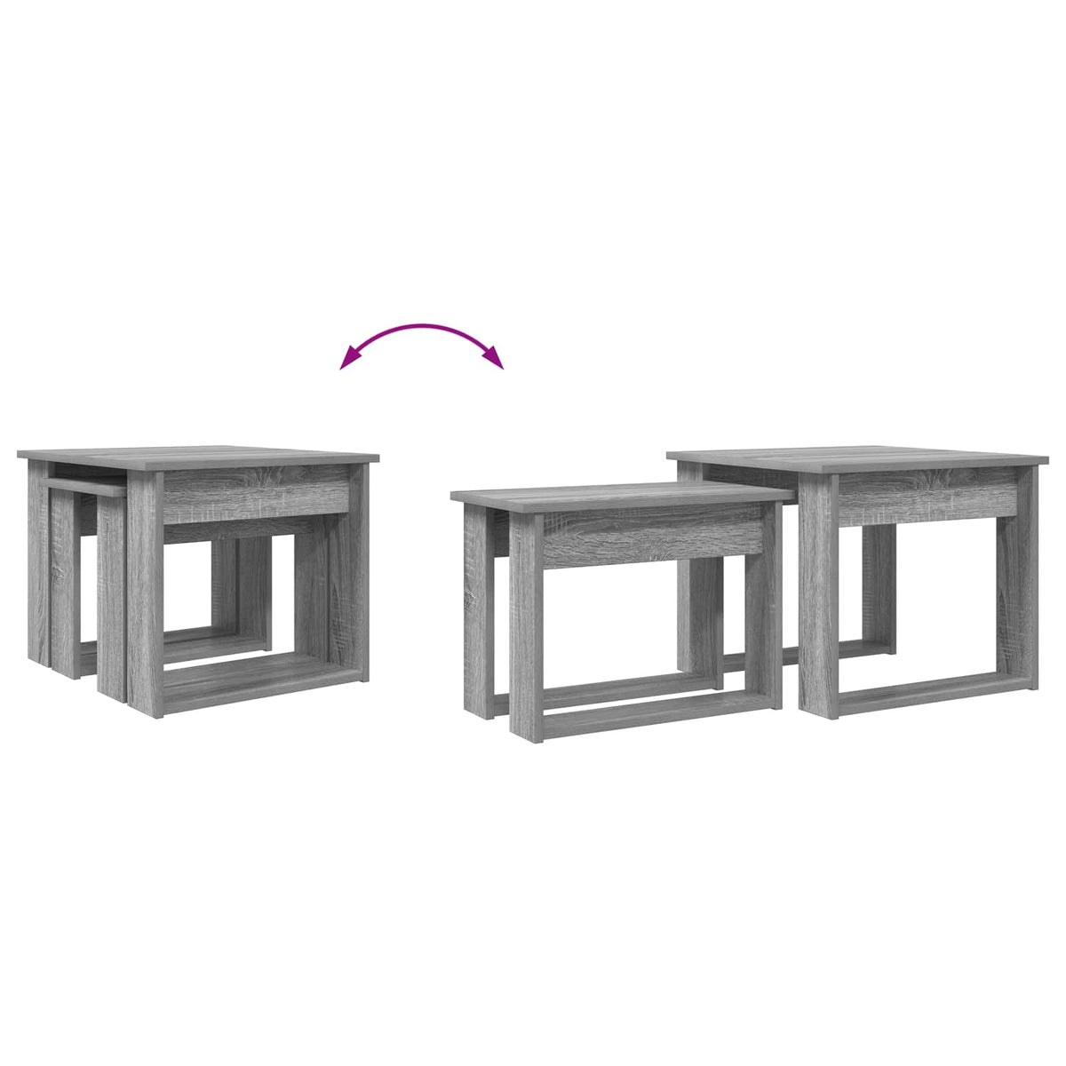 Kaffeetisch Set 2 stk. Graues Sonoma 50 x 52 x 42 cm
