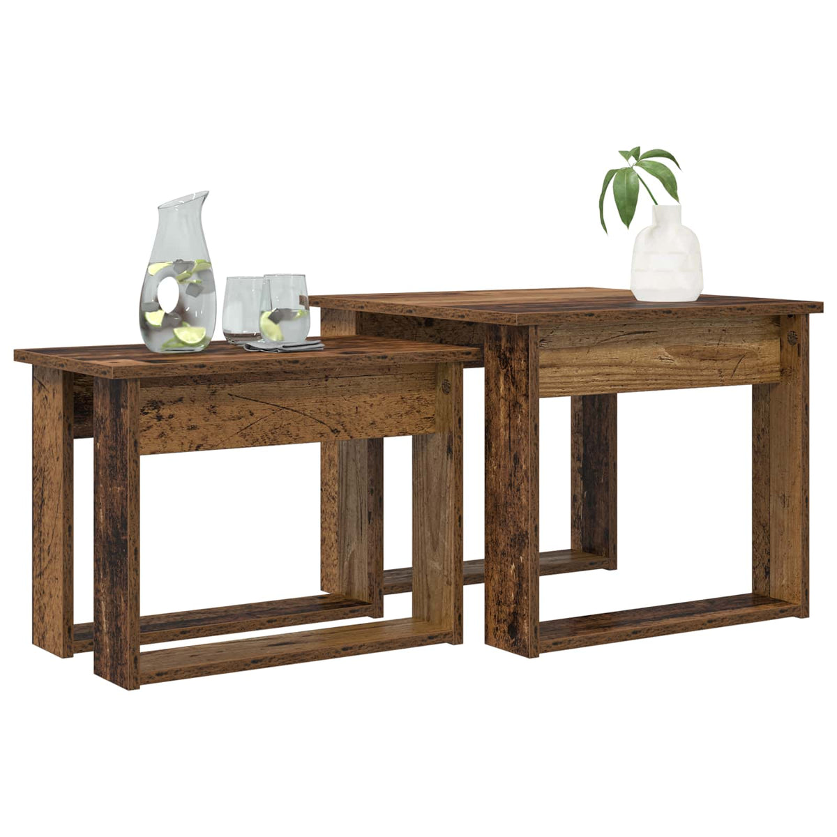 Kaffeetisch Set 2 stk. Altholz 50 x 52 x 42 cm Holzwerkstoff