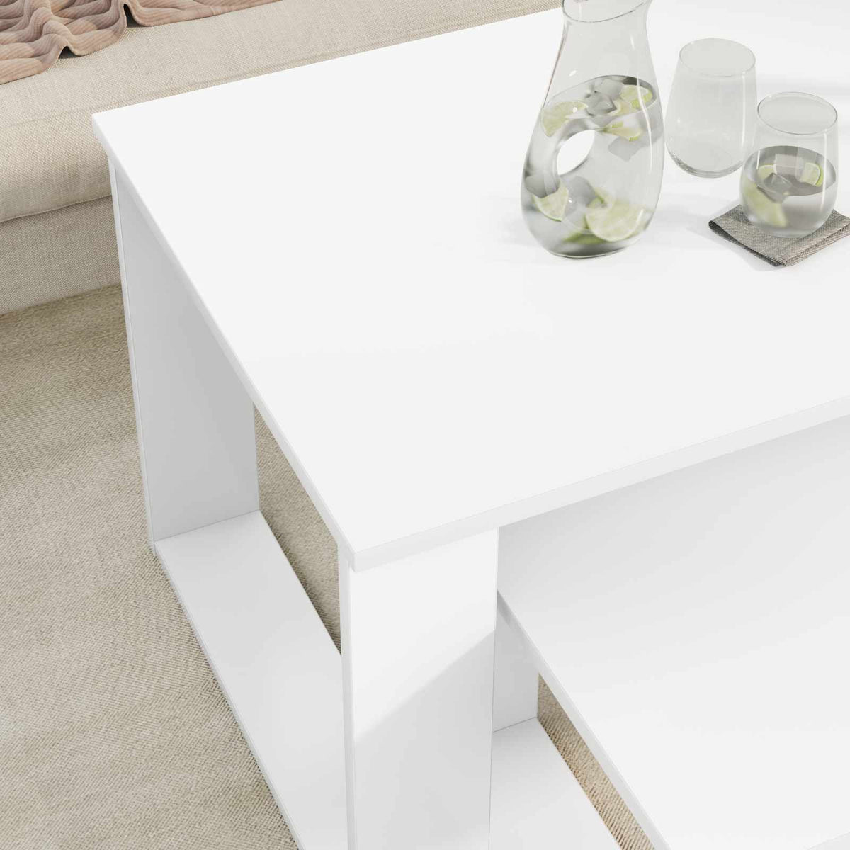 Kaffeetisch Set 2 stk. Weiß 100 x 50 x 42 cm Holzwerkstoff
