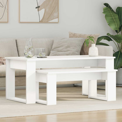 Kaffeetisch Set 2 stk. Weiß 100 x 50 x 42 cm Holzwerkstoff