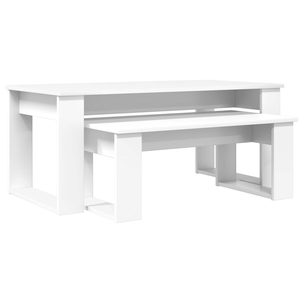 Kaffeetisch Set 2 stk. Weiß 100 x 50 x 42 cm Holzwerkstoff