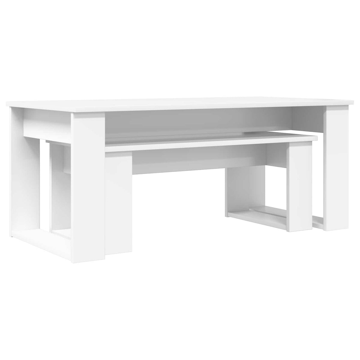 Kaffeetisch Set 2 stk. Weiß 100 x 50 x 42 cm Holzwerkstoff