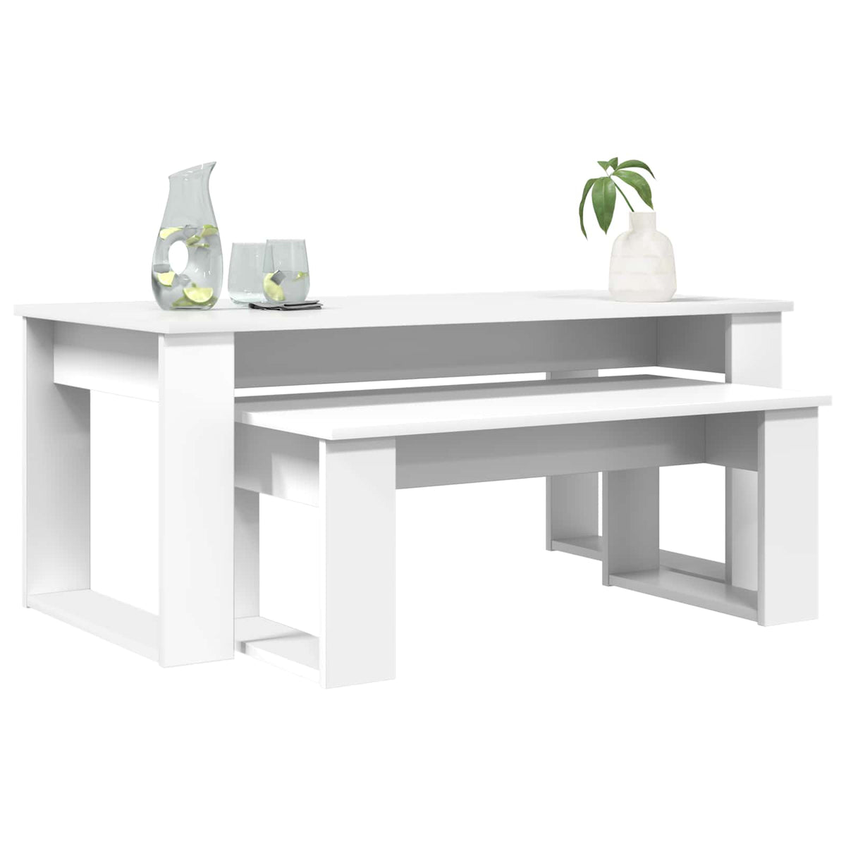 Kaffeetisch Set 2 stk. Weiß 100 x 50 x 42 cm Holzwerkstoff