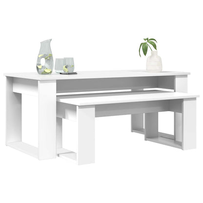 Kaffeetisch Set 2 stk. Weiß 100 x 50 x 42 cm Holzwerkstoff