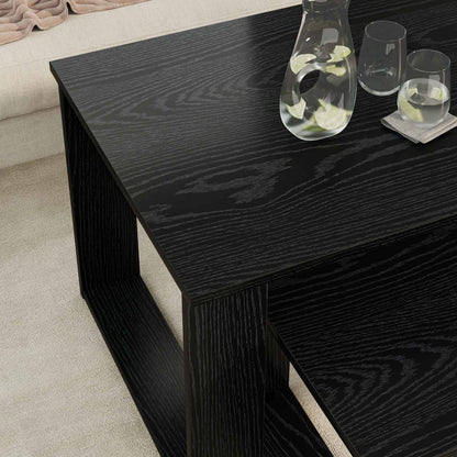 Kaffeetisch Set 2 stk. Schwarz Eichen-Optik 100 x 50 x 42 cm
