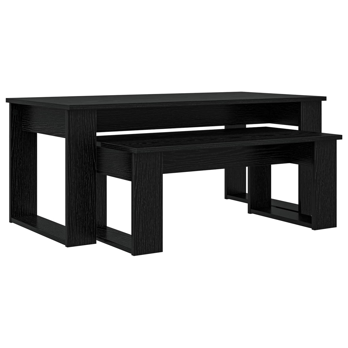 Kaffeetisch Set 2 stk. Schwarz Eichen-Optik 100 x 50 x 42 cm