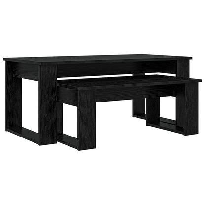 Kaffeetisch Set 2 stk. Schwarz Eichen-Optik 100 x 50 x 42 cm