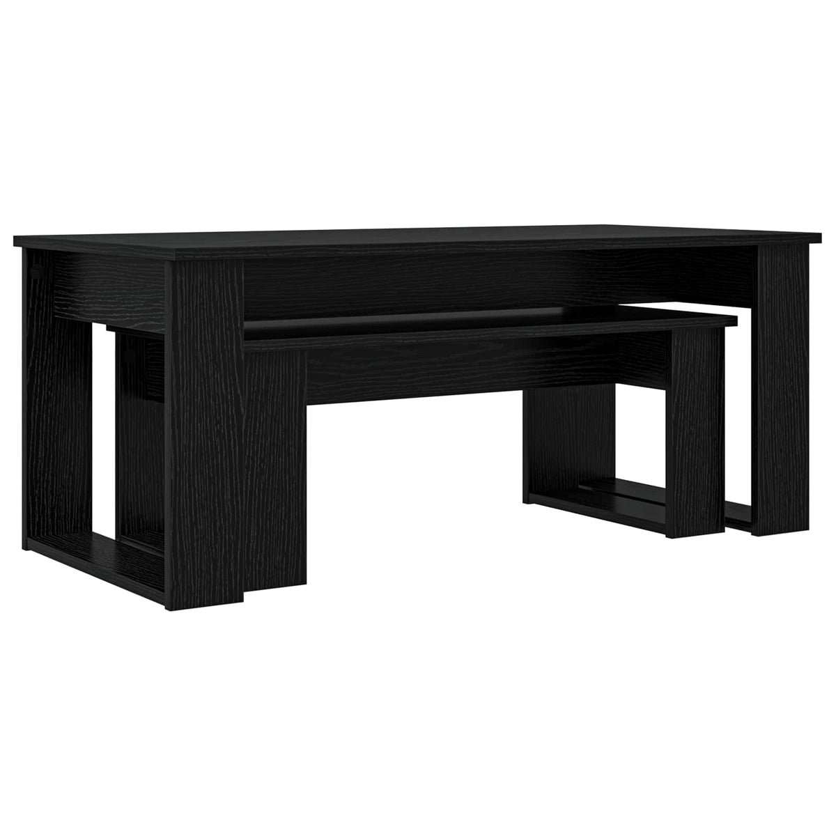 Kaffeetisch Set 2 stk. Schwarz Eichen-Optik 100 x 50 x 42 cm