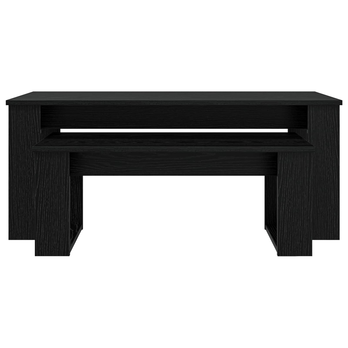 Kaffeetisch Set 2 stk. Schwarz Eichen-Optik 100 x 50 x 42 cm