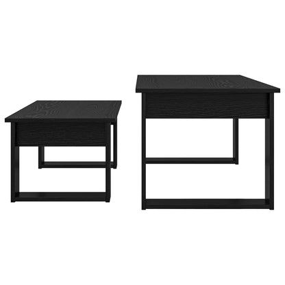 Kaffeetisch Set 2 stk. Schwarz Eichen-Optik 100 x 50 x 42 cm