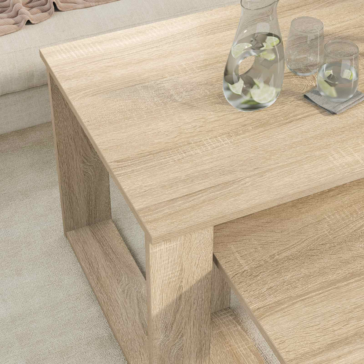 Kaffeetisch Set 2 stk. Sonoma-Eiche 100 x 50 x 42 cm