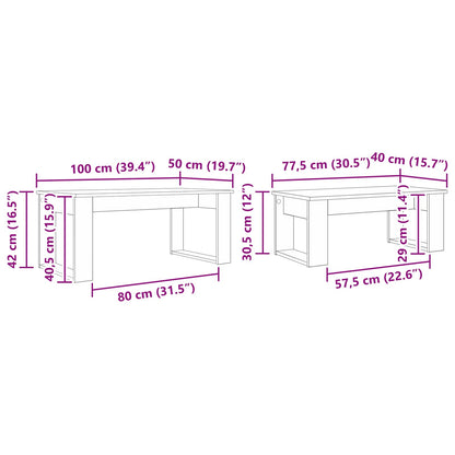 Kaffeetisch Set 2 stk. Sonoma-Eiche 100 x 50 x 42 cm