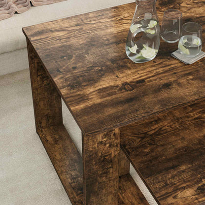 Kaffeetisch Set 2 stk. Räuchereiche 100 x 50 x 42 cm