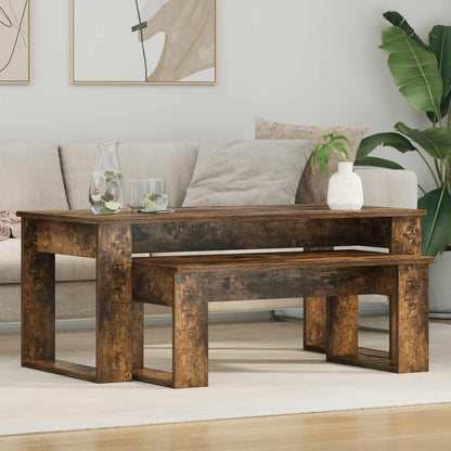 Kaffeetisch Set 2 stk. Räuchereiche 100 x 50 x 42 cm