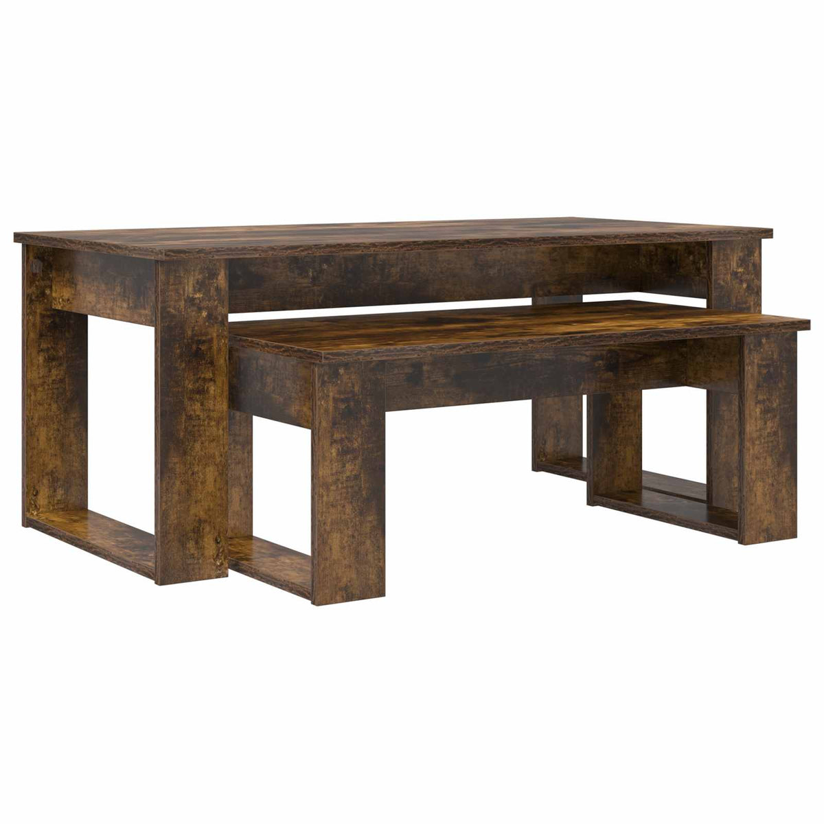 Kaffeetisch Set 2 stk. Räuchereiche 100 x 50 x 42 cm