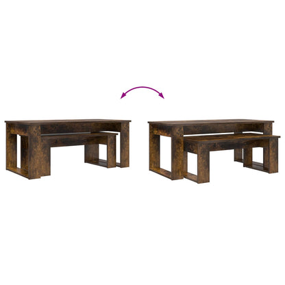 Kaffeetisch Set 2 stk. Räuchereiche 100 x 50 x 42 cm