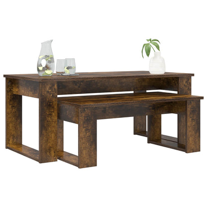 Kaffeetisch Set 2 stk. Räuchereiche 100 x 50 x 42 cm