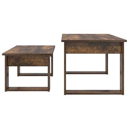 Kaffeetisch Set 2 stk. Räuchereiche 100 x 50 x 42 cm