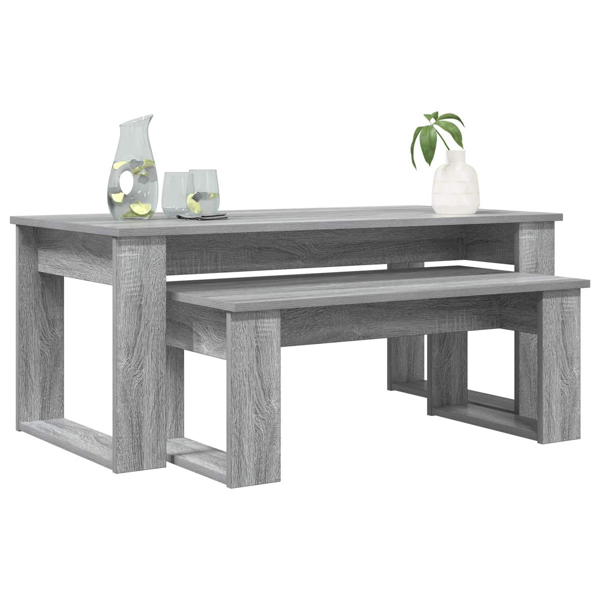 Kaffeetisch Set 2 stk. Sonoma-Grau 100 x 50 x 42 cm