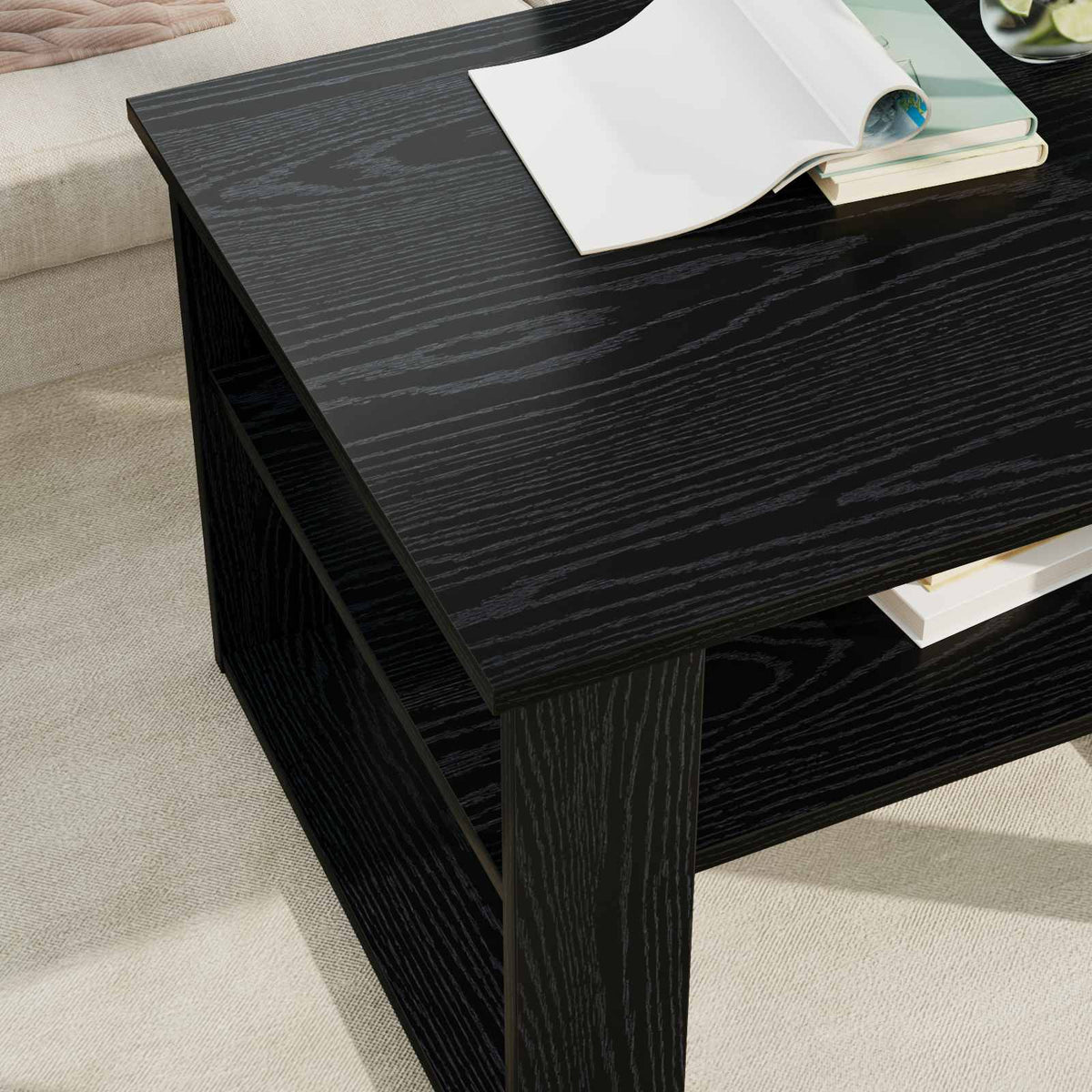 Couchtisch Schwarz Eichen-Optik 64 x 54 x 44 cm Holzwerkstoff