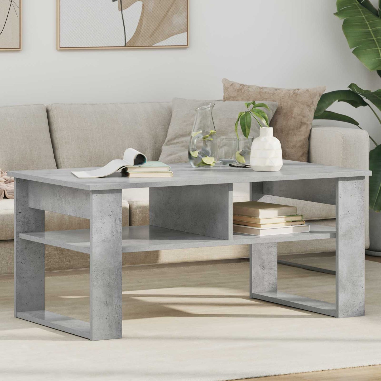 Couchtisch Betongrau 96 x 54 x 44 cm Holzwerkstoff