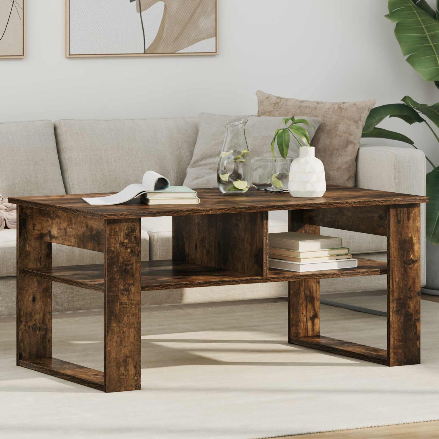 Couchtisch Räuchereiche 96 x 54 x 44 cm Holzwerkstoff