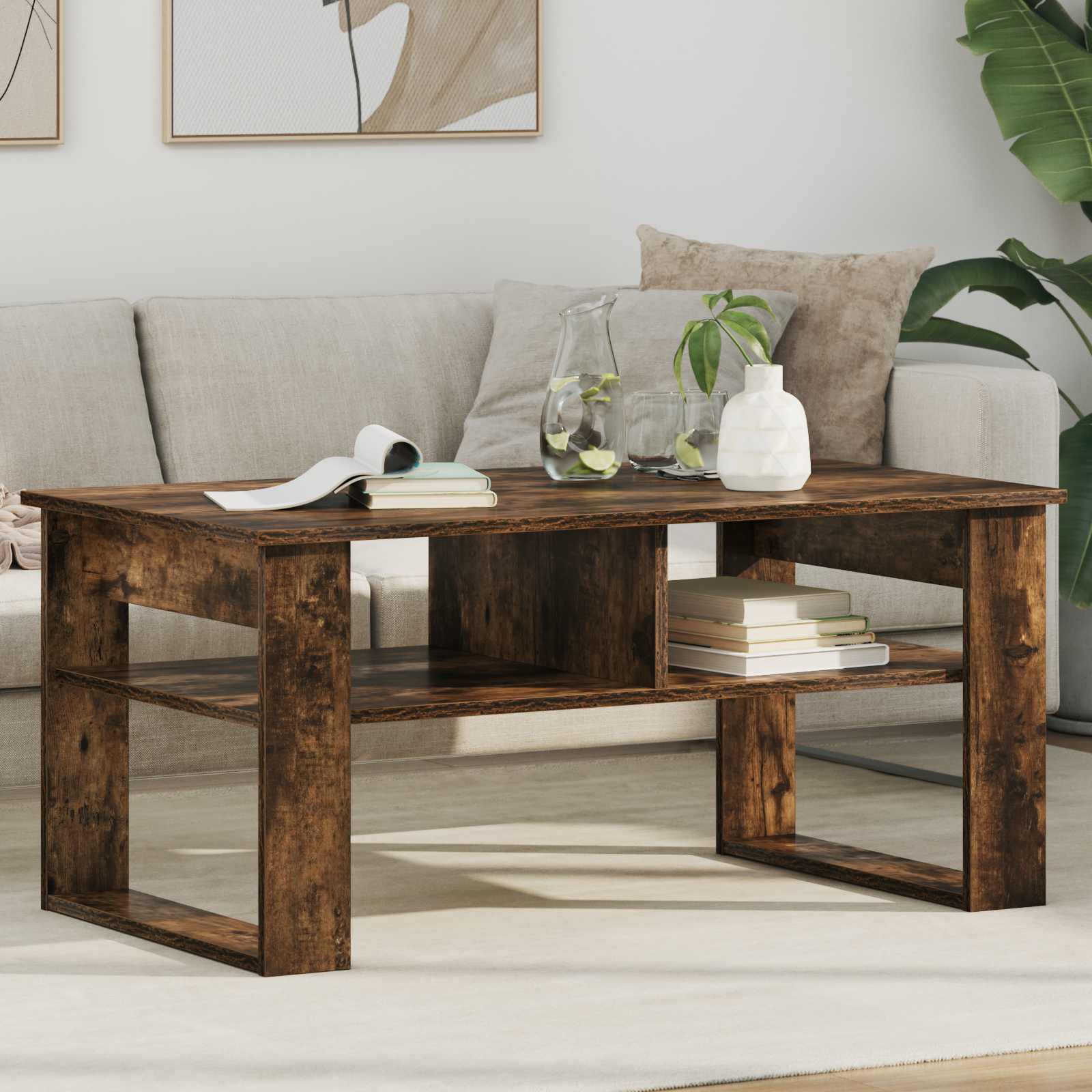 Couchtisch Räuchereiche 96 x 54 x 44 cm Holzwerkstoff