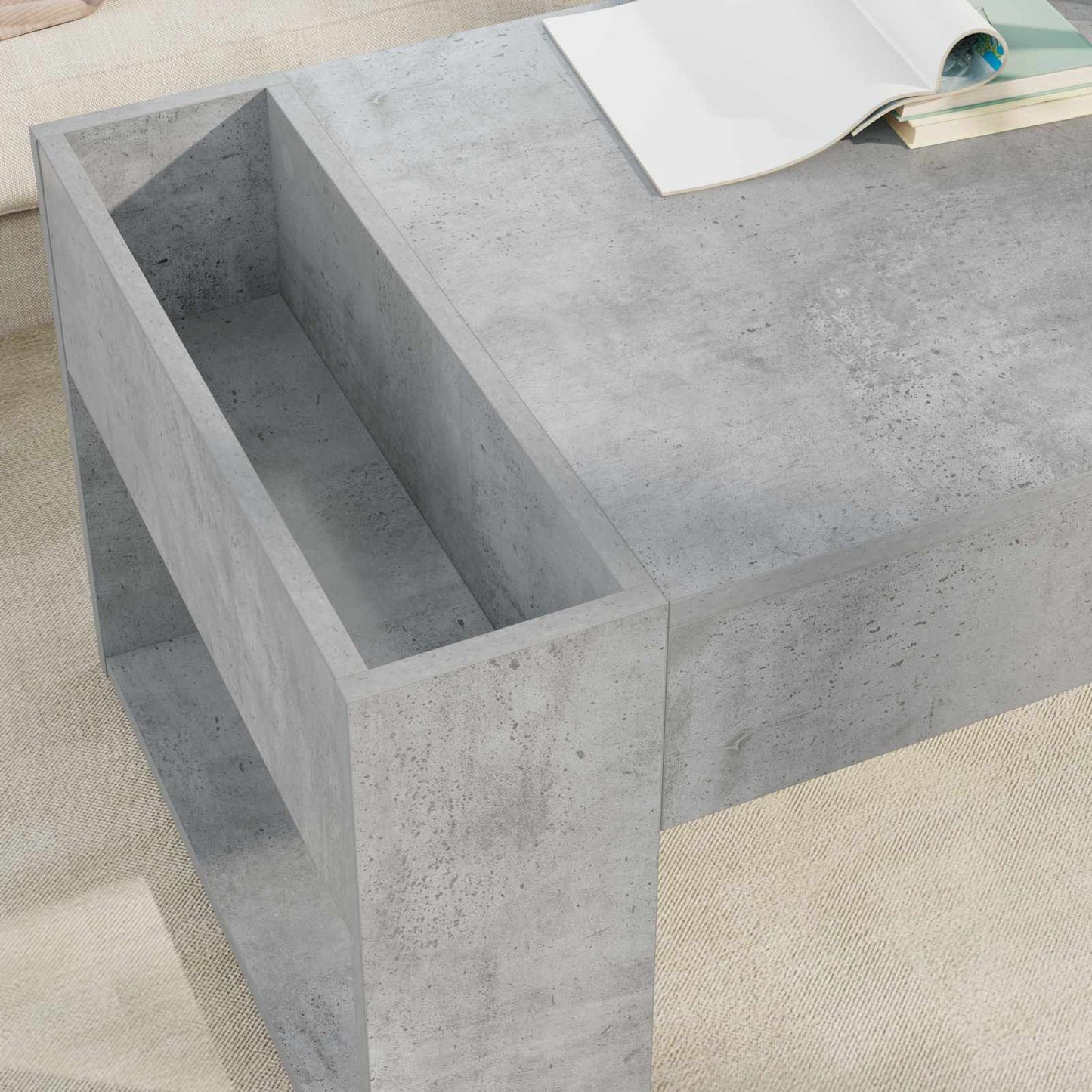 Couchtisch Betongrau 110 x 50 x 41 cm Holzwerkstoff